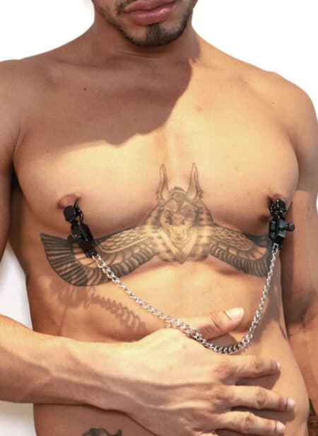 Adjustable Black Battery Clamps with Chain