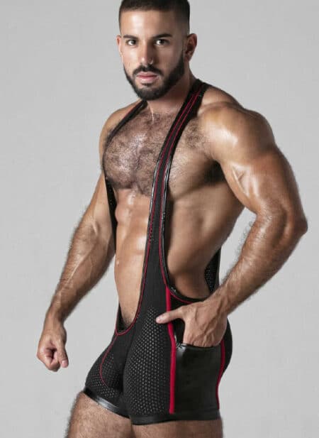 Locker Gear Mesh Singlet Red Large