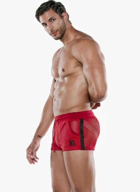 CODE 22 See Me Mesh Micro Short Red Small