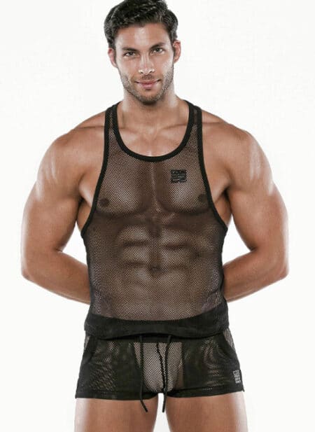 CODE 22 See Me Mesh Tank Black Small