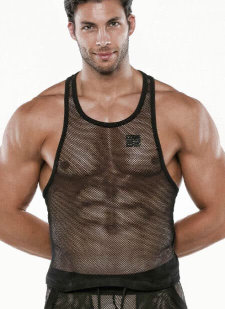 CODE 22 See Me Mesh Tank Black Small