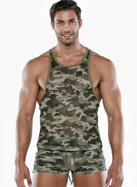 CODE 22 See Me Mesh Tank Camo Small