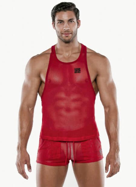 CODE 22 See Me Mesh Tank Red Small