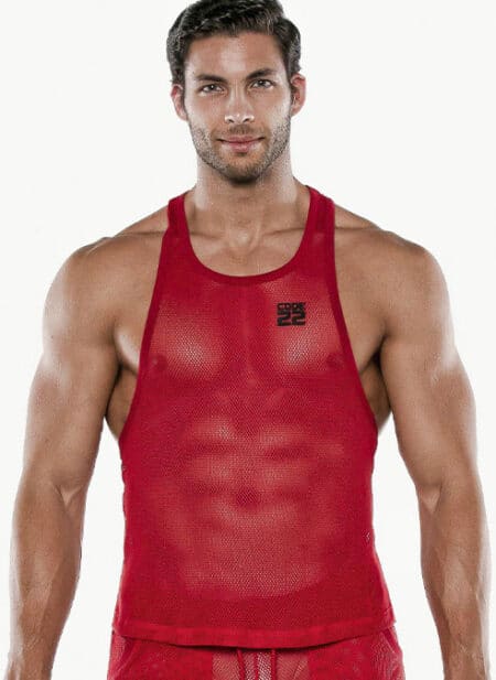 CODE 22 See Me Mesh Tank Red Small
