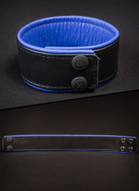 Mr. S Leather Bicepband 1.75" Piped Red Made to Fit