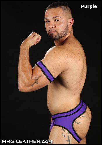 Mr. S Neoprene Bold Color Bicep Strap Purple Extra large