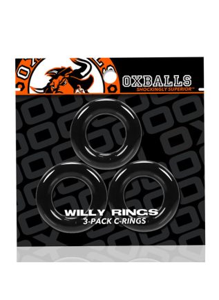 Oxballs Willy Cock Ring 3-Pack TPR Black