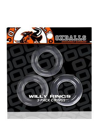 Oxballs Willy Cock Ring 3-Pack TPR Clear