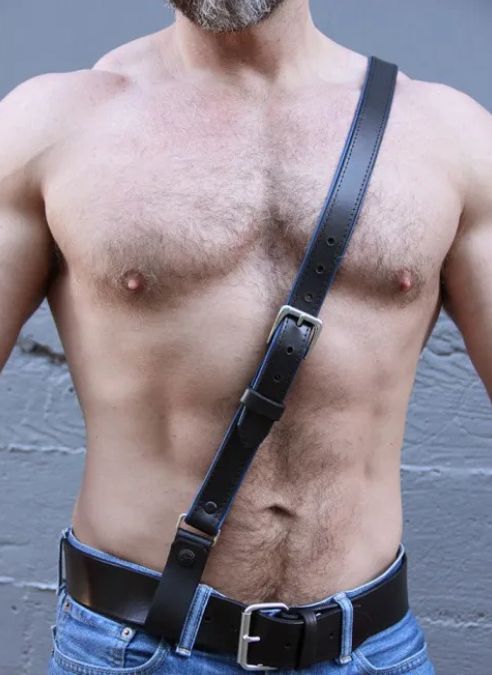 Piped_Sam_Browne_Shoulder_Strap_-_Blue