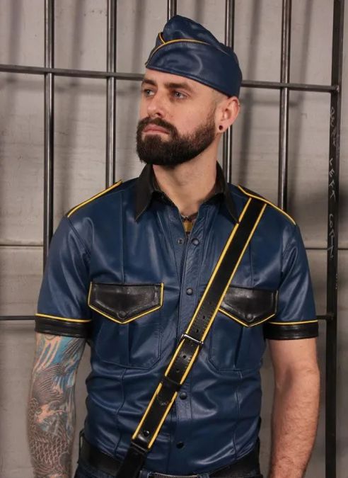 Piped_Sam_Browne_Shoulder_Strap_-_Yellow