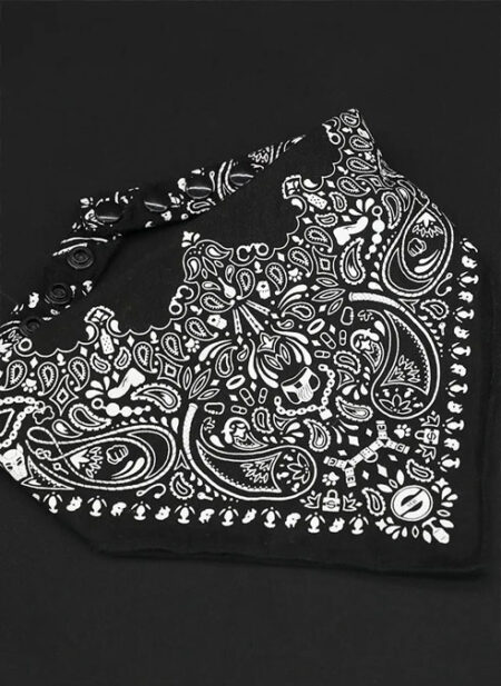 Mr. S Neck Hanky with Zipper Pocket Black