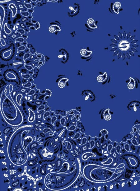 Mr. S Neck Hanky with Zipper Pocket Blue