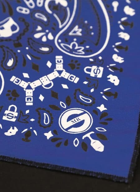 Mr. S Neck Hanky with Zipper Pocket Blue