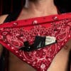 Mr. S Neck Hanky with Zipper Pocket Red