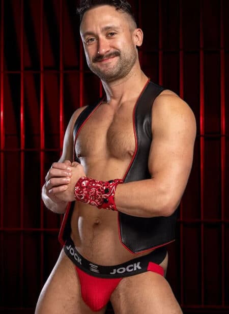Mr. S Neck Hanky with Zipper Pocket Red