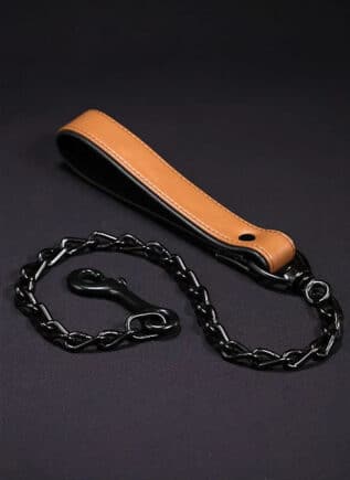 Leather Puppy Leash Black