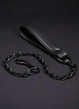 Leather Puppy Leash Black