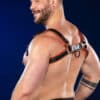 Mr. S Leather Hardline Bulldog Harness Orange Medium/Large