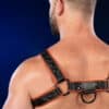 Mr. S Leather Hardline Bulldog Harness Orange Medium/Large