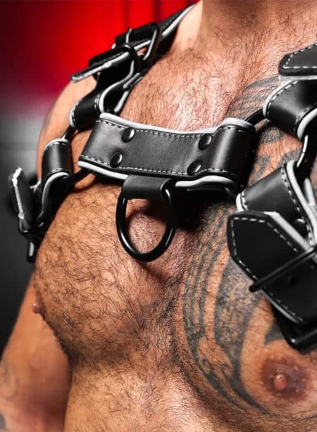 Mr. S Leather Hardline Bulldog Harness White Small / Medium