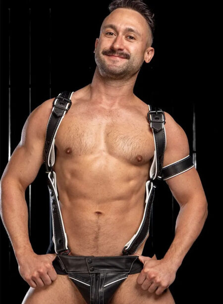 Mr. S Leather Hardline Hunter Harness White Small/Medium