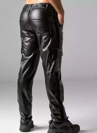 Locker Gear Leatherette Cargo Pants Black Extra large