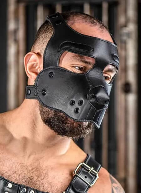 Mr. S Leather Bone Hound Puppy Muzzle Black