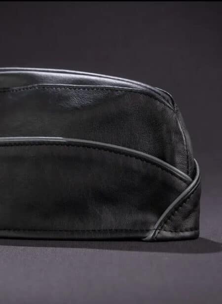 Mr. S Leather Garrison Cap Piped Blue Large