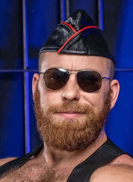 Mr. S Leather Garrison Cap Piped Blue Large