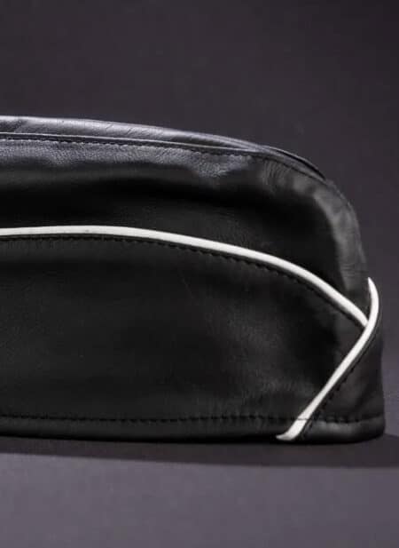 Mr. S Leather Garrison Cap Piped Blue Large
