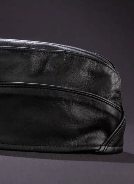 Mr. S Leather Garrison Cap Piped Blue Large