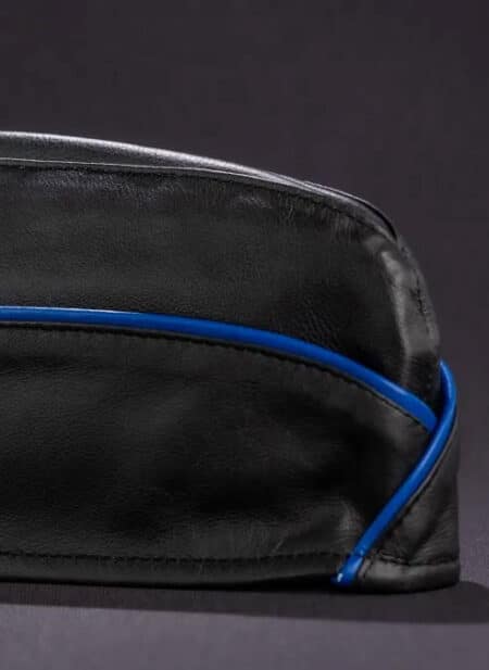 Mr. S Leather Garrison Cap Piped Blue Large