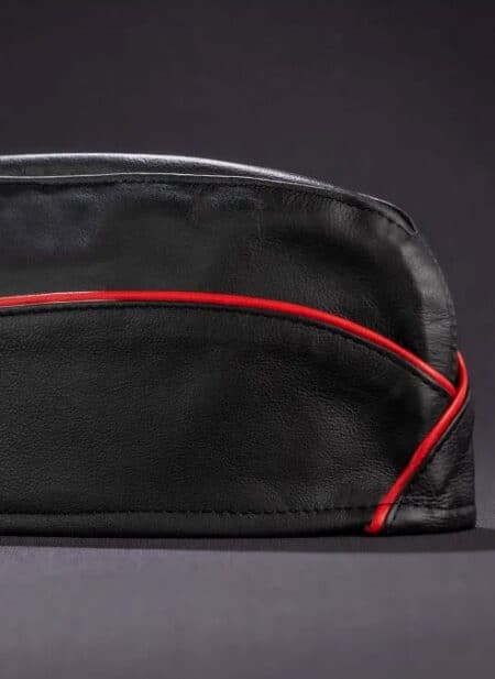 Mr. S Leather Garrison Cap Piped Blue Large