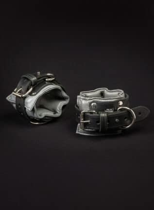 Mr. S Fetters Leather Padded Ankle Restraints Grey