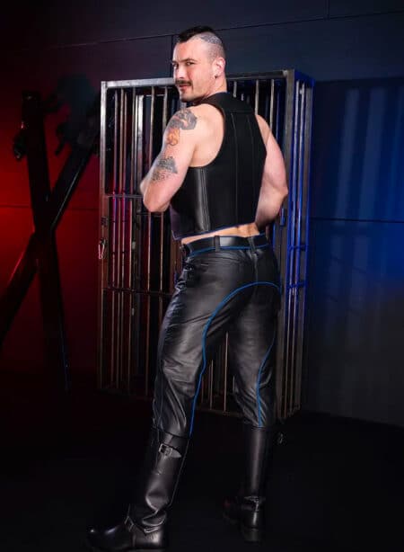 Mr. S Leather Piped Uniform Pant Blue Size 32