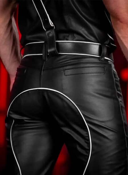 Mr. S Leather Piped Uniform Pant White Size 34