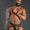 Mr. S Neo Carbon Black Wristband Yellow Small/Medium