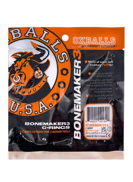 Bonemaker 3 Cock Ring 3-Pack TPR Clear
