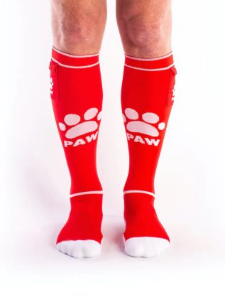 Brutus Puppy Paw Socks with Pocket Red