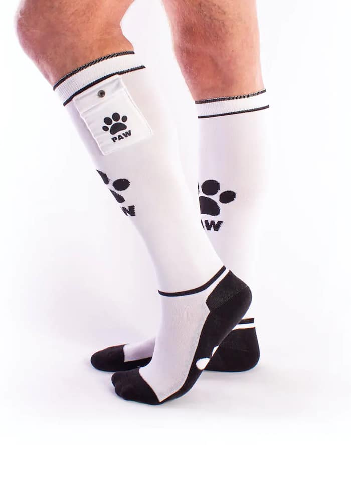 Brutus Puppy Paw Socks with Pocket White