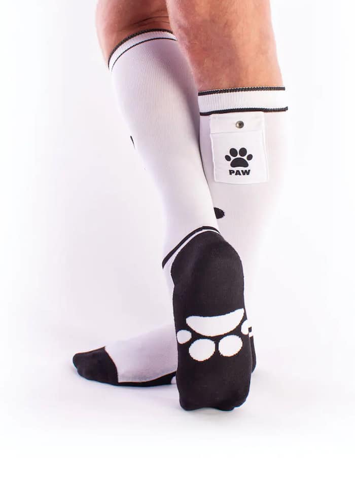 Brutus Puppy Paw Socks with Pocket White