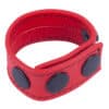 Leather Cockring with 3 snaps Red