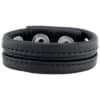 Leather Cockring with four snaps Black/Black