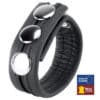 Leather Cockring with four snaps Black/Black