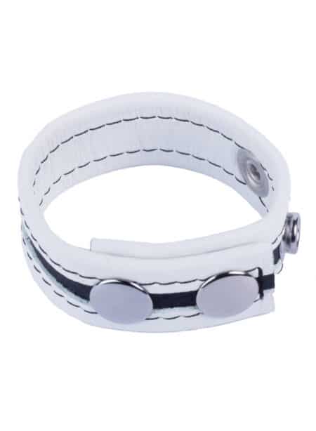 Leather Cockring with four snaps Black/Black