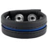 Leather Cockring with four snaps Black/Black