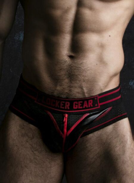 Locker Gear Briefjock with Zipper Red Small