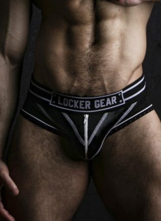 Locker Gear Briefjock with Zipper White Extra Large