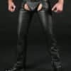 Mr. S Leather Chaps Outside Zip Black 38-39 T24