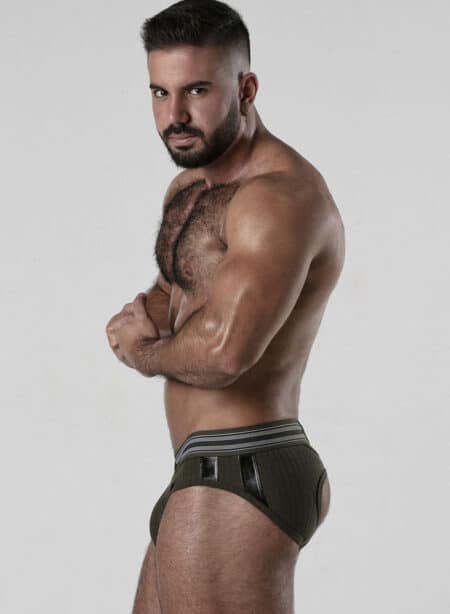 Locker Gear Backroom Bottomless Brief Khaki Small